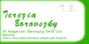 terezia borovszky business card